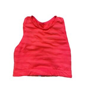 Adam Selman Seamless Knit Crop Tank — Watermelon Pink / Heartthrob Womens Small
